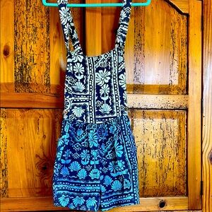 Free People Bohemian Blue and Cream Skort